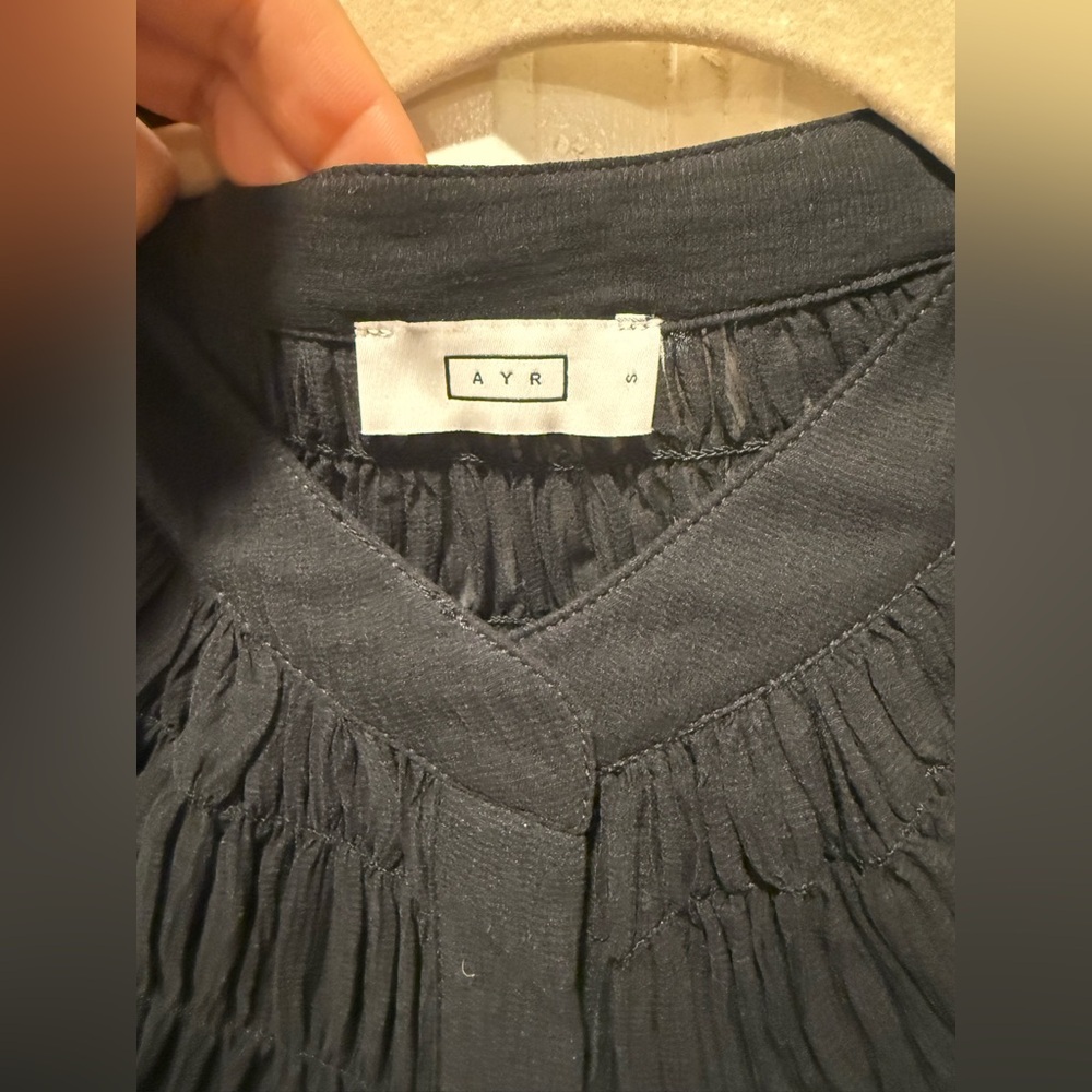 AYR Silk Cotton The Love Spell Blouse in Black , size Small - Picture 8 of 14